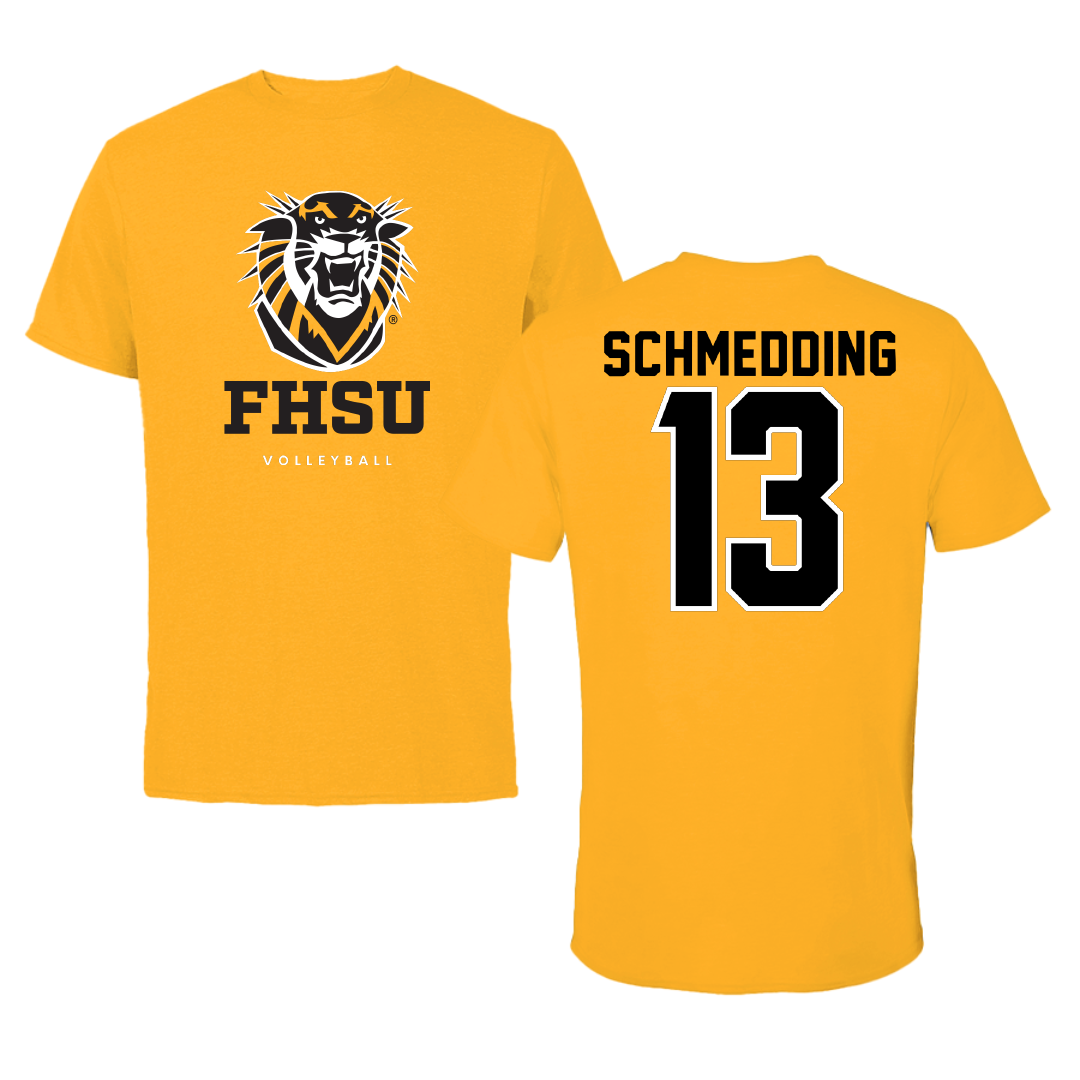 Fort Hays State University Volleyball Gold Tee - #13 Grace Schmedding