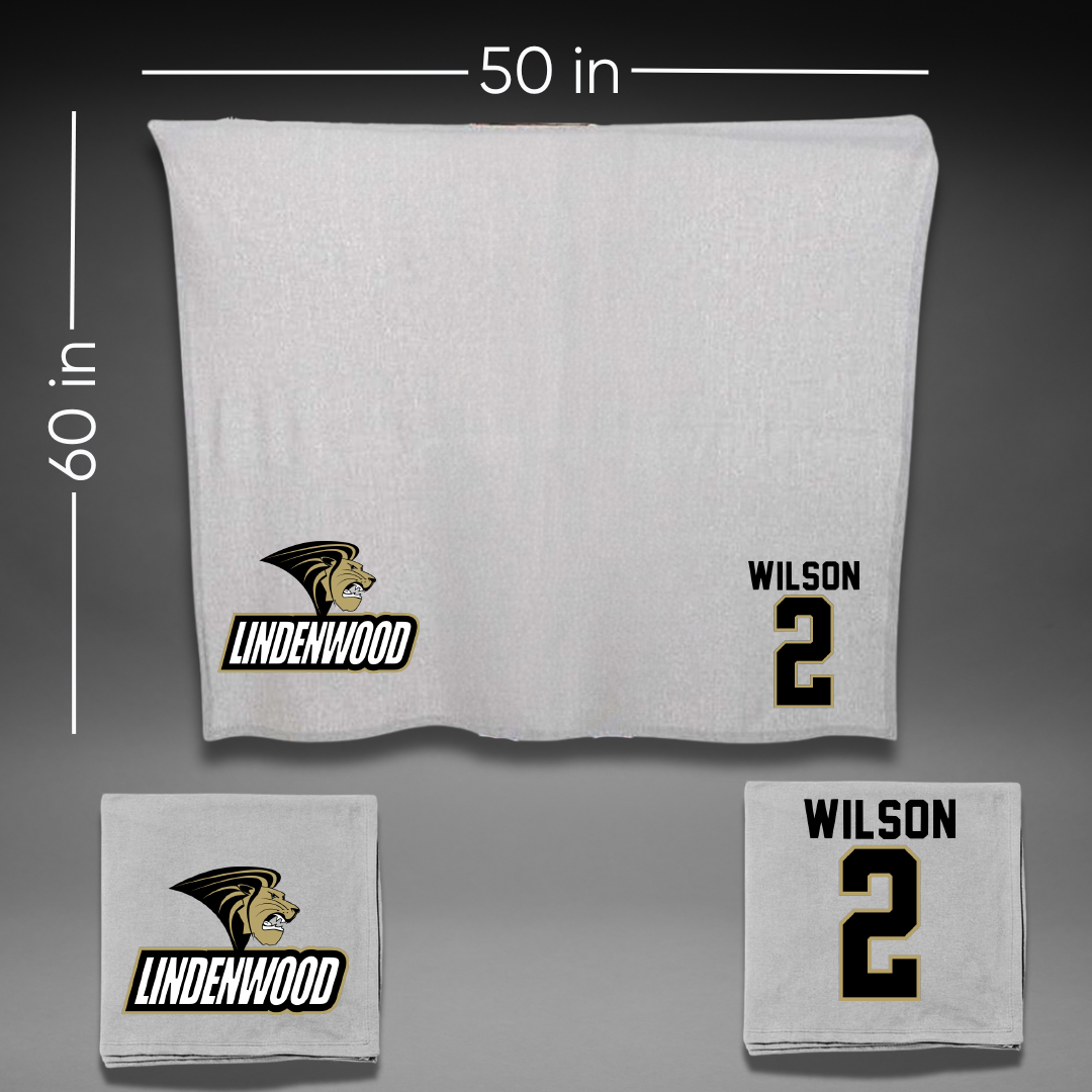 Lindenwood University Volleyball Gray Blanket - #2 Nyah Wilson
