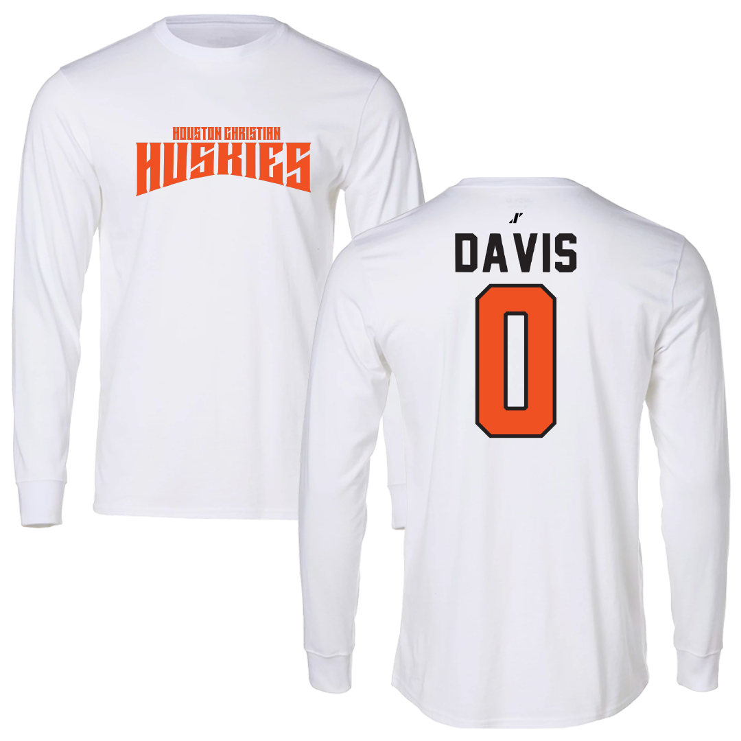 Houston Christian University Basketball White Classic Performance Long Sleeve - #0 Madelyne Davis
