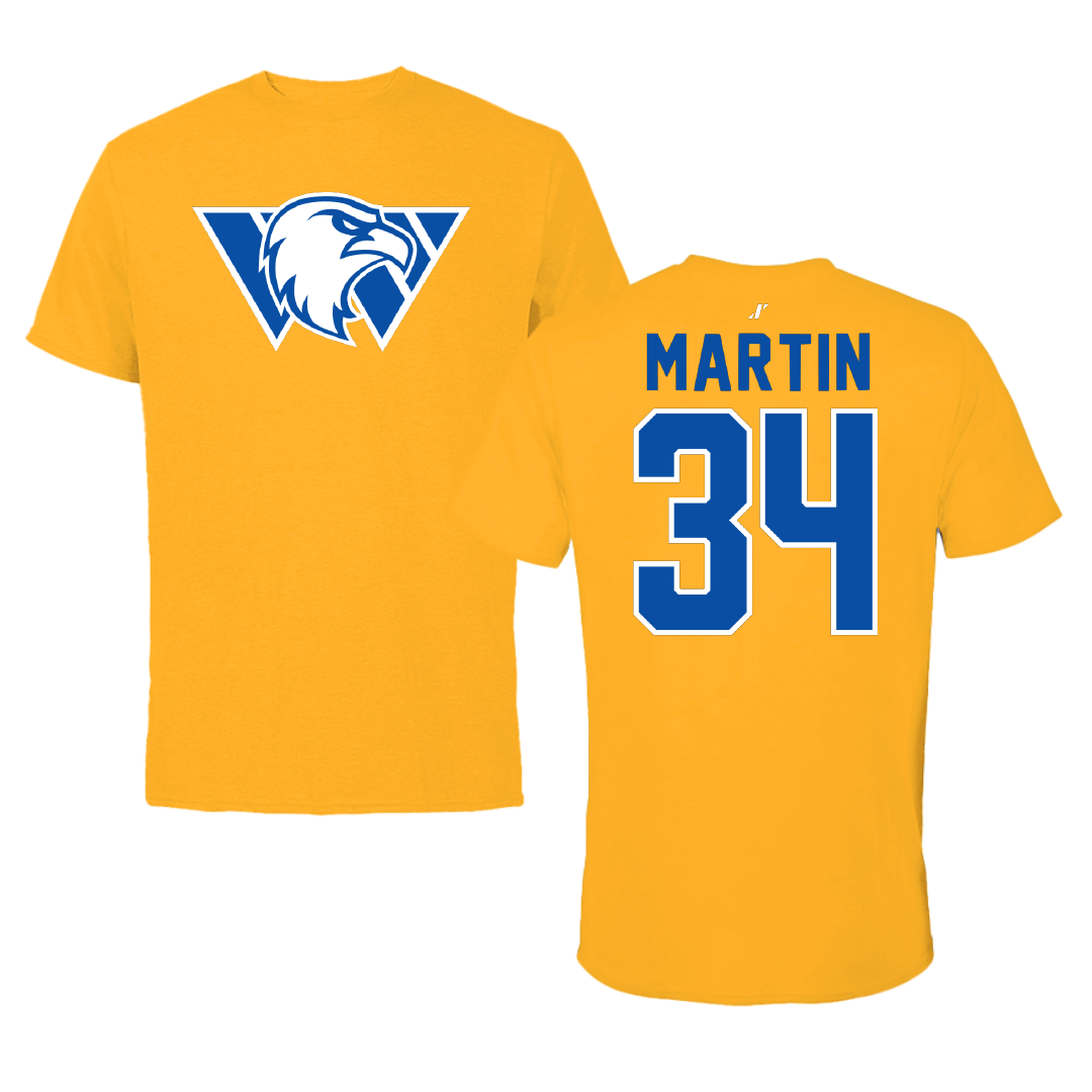 Williams Baptist University Baseball Gold Performance Tee - #34 Kaden Martin