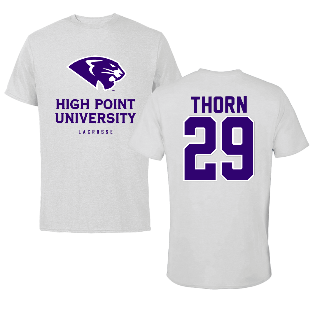 High Point University Lacrosse Light Gray Performance Tee - #29 Eva Thorn