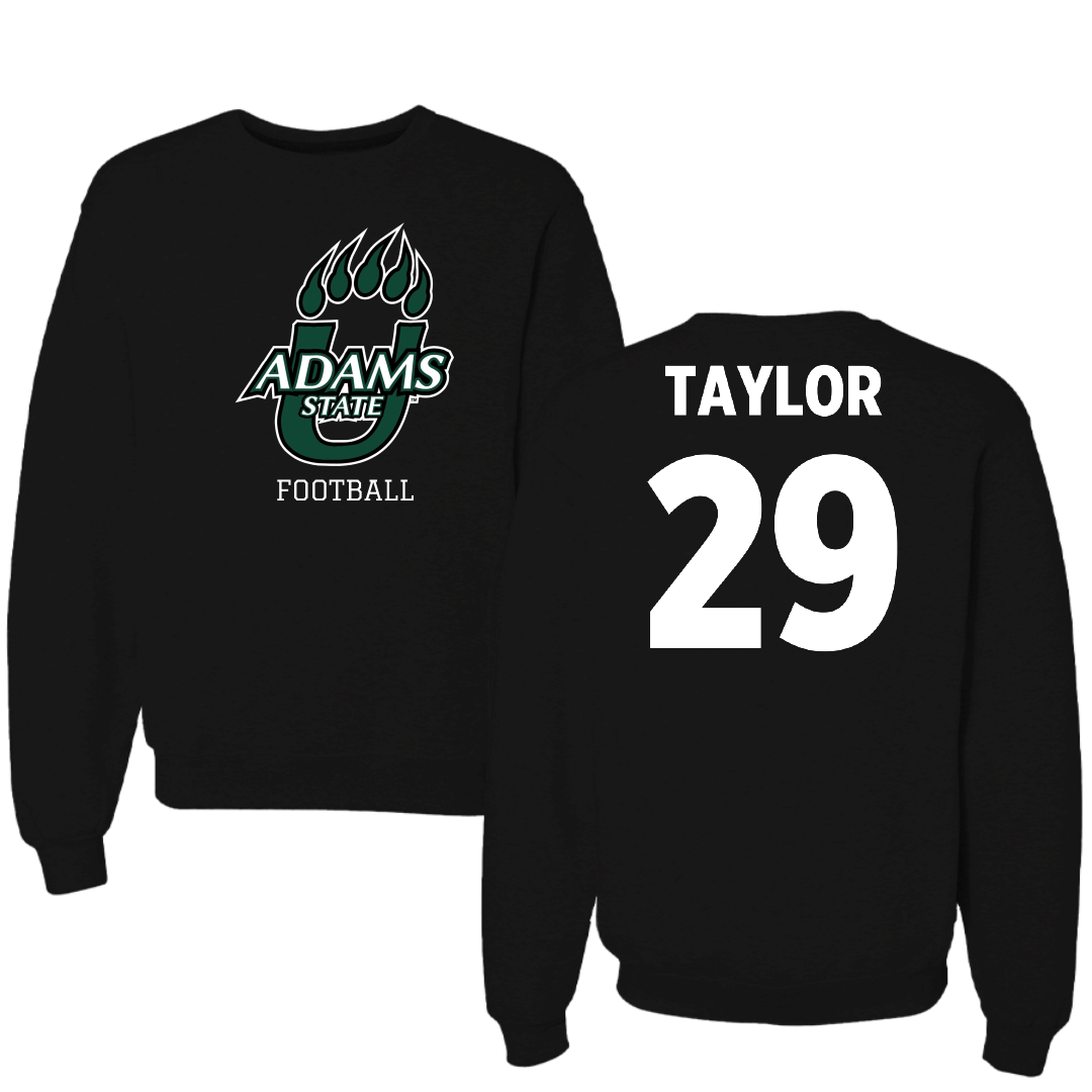 Adams State University Football Black State Crewneck - #29 Roscoe Taylor