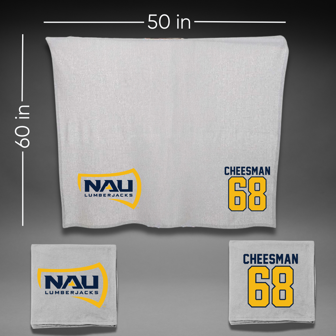 Northern Arizona University Football Gray Blanket - #68 Ryan Cheesman