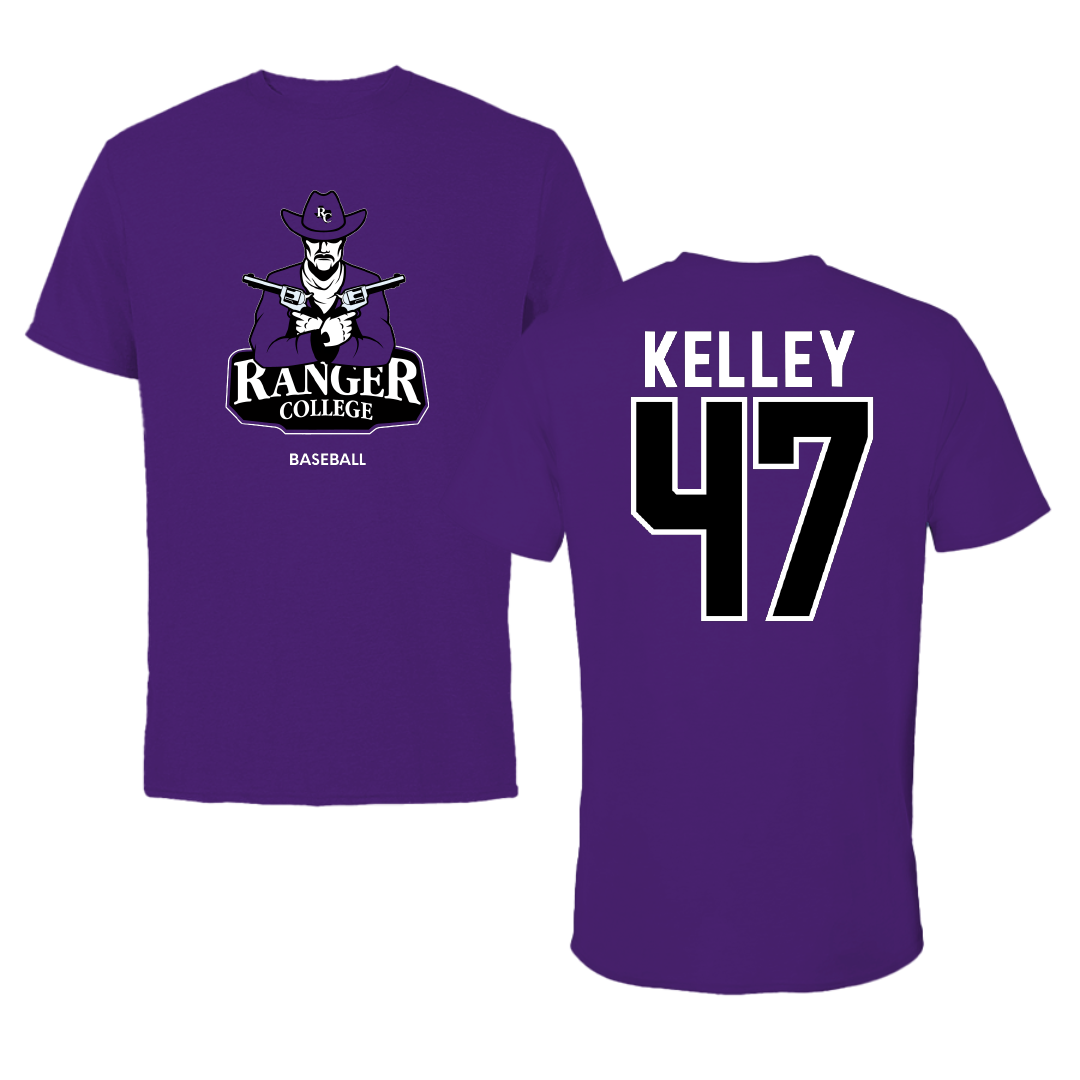 Ranger College Baseball Purple Performance Tee - #47 Anthony Kelley