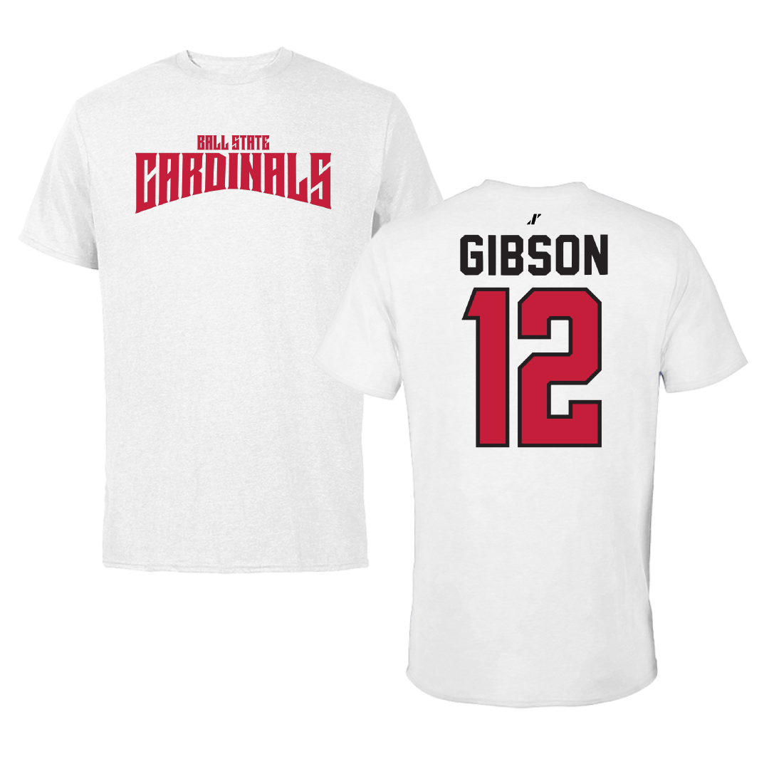 Ball State University Softball White Classic Performance Tee - #12 Kaitlyn Gibson