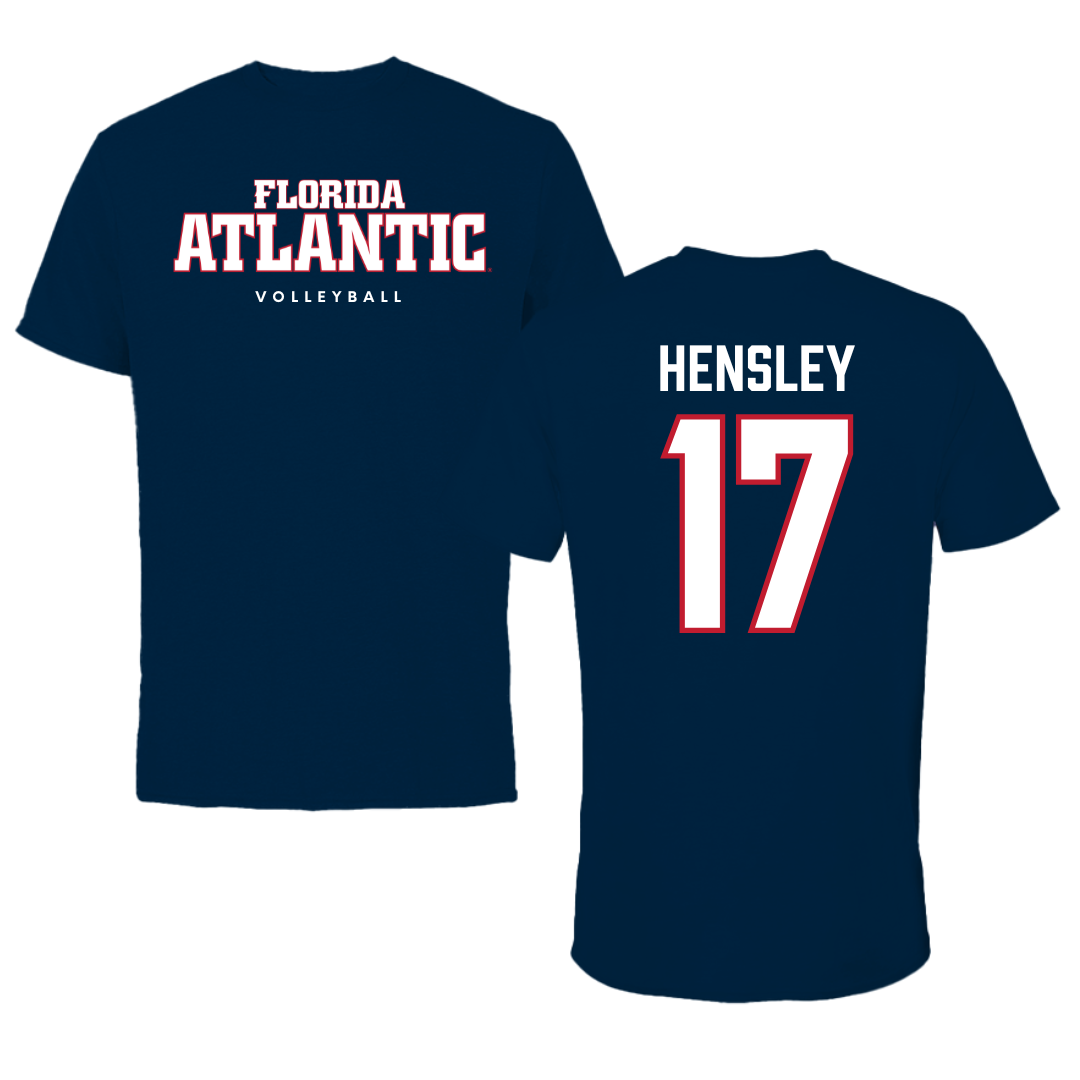 Florida Atlantic University Volleyball Navy Block Performance Tee - #17 Victoria Hensley