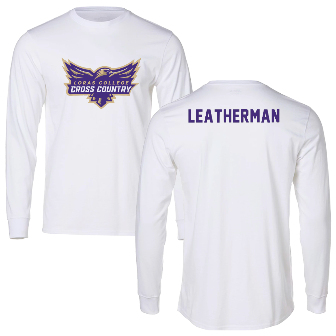Loras College TF and XC White Cross Country Performance Long Sleeve - Kyle Leatherman