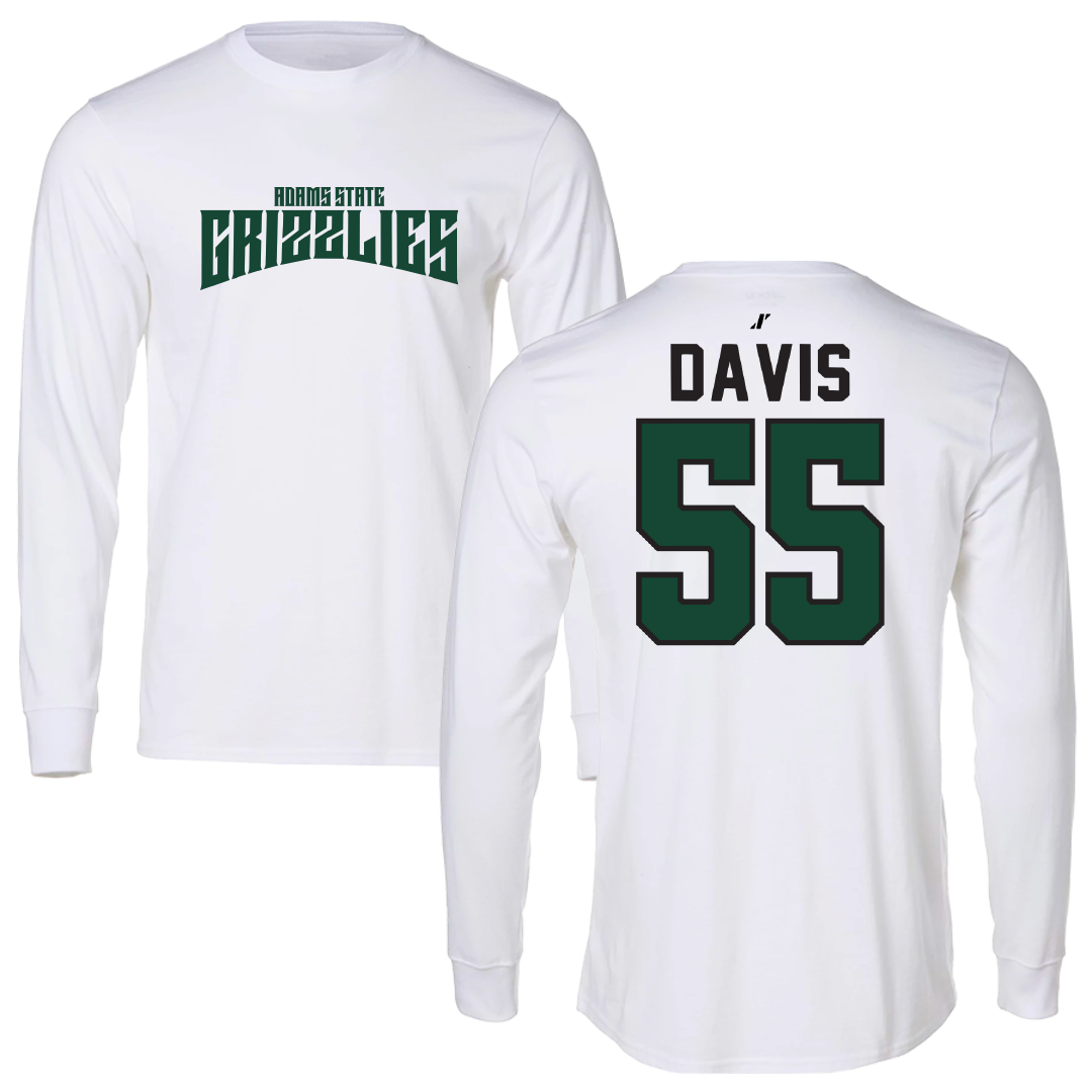 Adams State University Softball White Classic Long Sleeve - #55 Aubree Davis