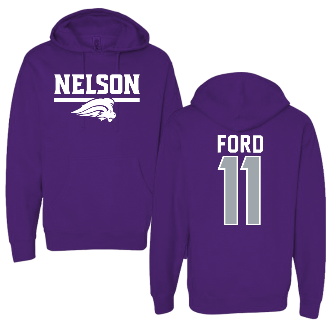 Nelson University Softball Purple Hoodie - #11 Trista Ford