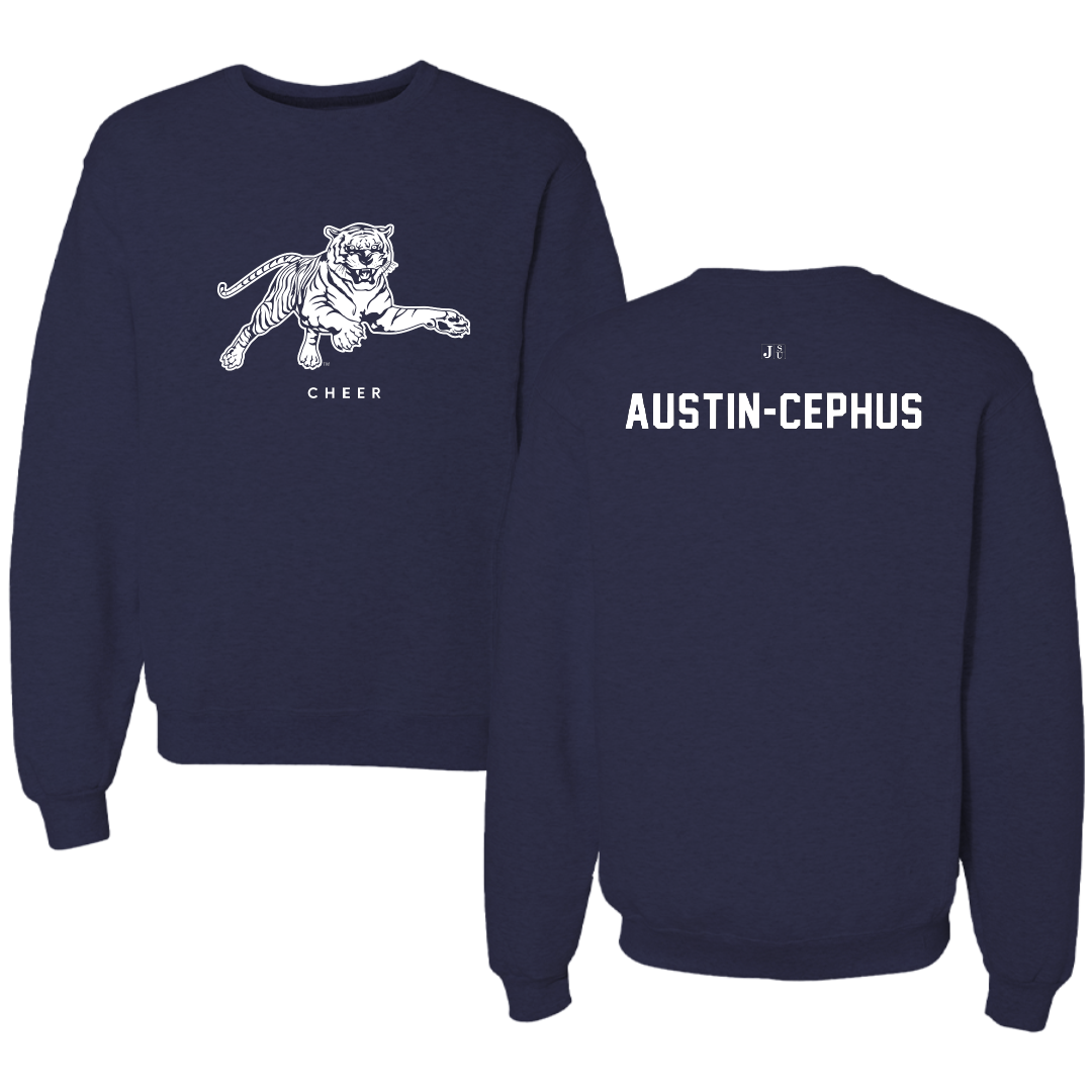 Jackson State University Cheer Navy Crewneck - KeShya Austin-Cephus