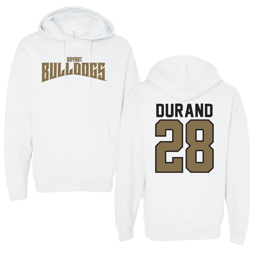 Bryant University Baseball White Classic Hoodie - #28 Brandyn Durand