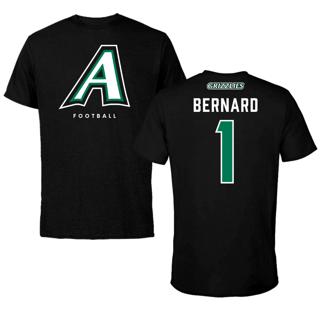 Adams State University Football Black Block Tee - #1 Ahmed Bernard