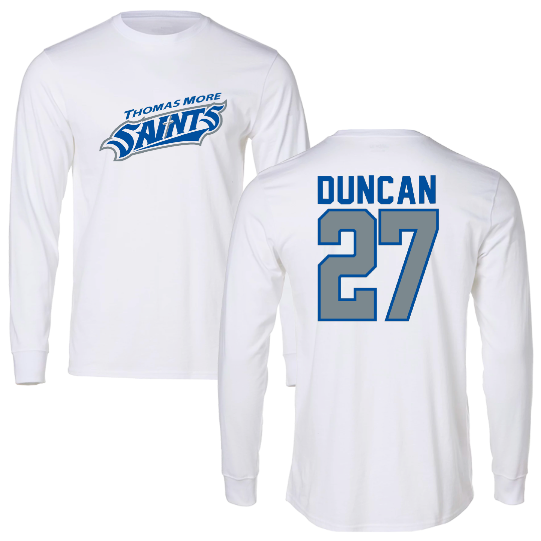 Thomas More University Football White Long Sleeve - #27 Adam Duncan