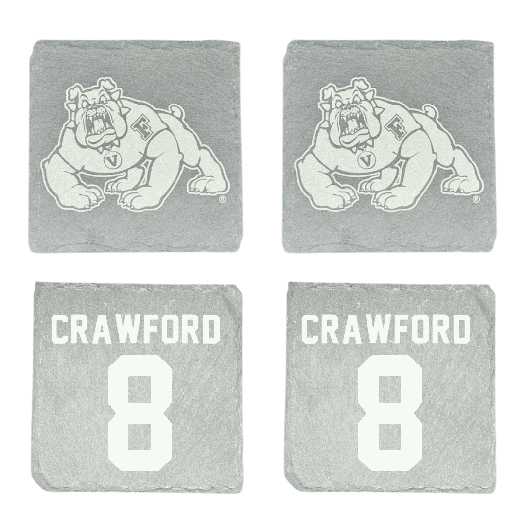 Fresno State University Basketball Stone Coaster (4 Pack)  - #8 Alex Crawford