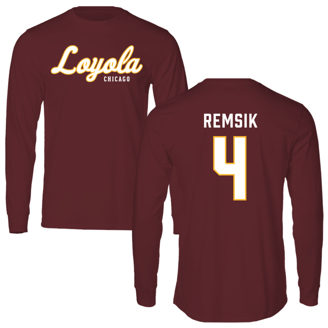 Loyola University-Chicago Softball Maroon Long Sleeve - #4 Sophia Remsik