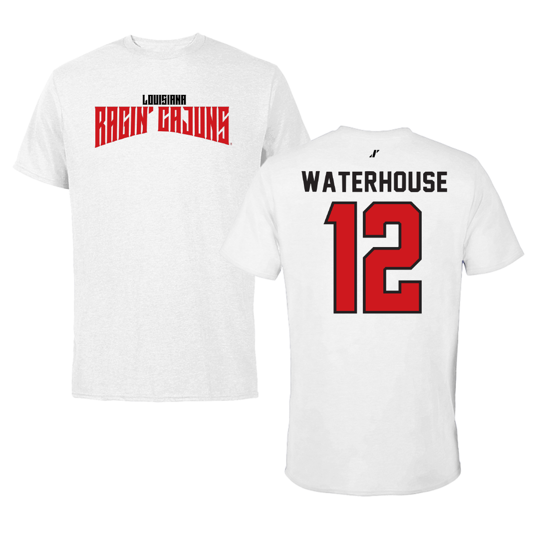 University of Louisiana at Lafayette Soccer White Classic Tee - #12 Hailly Waterhouse