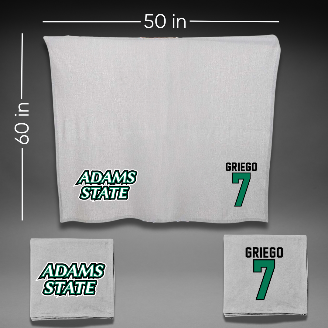 Adams State University Baseball Gray Blanket - #7 Markus Griego