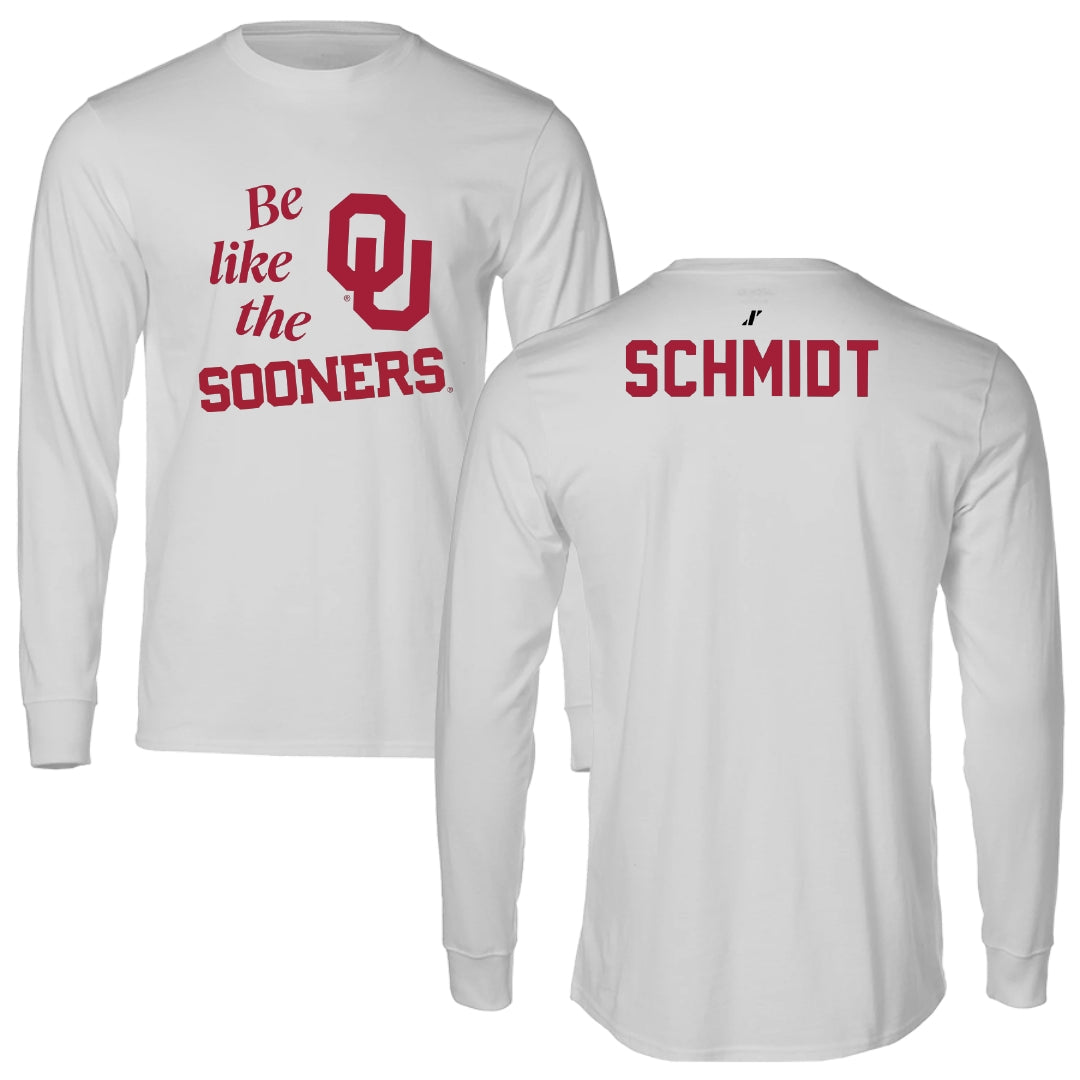 University of Oklahoma Wrestling Light Gray Be Like Us Performance Long Sleeve - Carter Schmidt