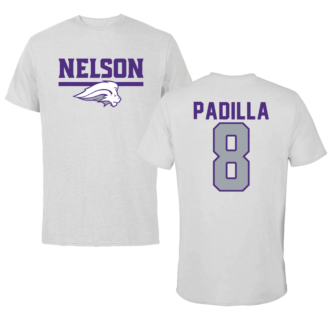 Nelson University Baseball Light Gray Tee - #8 Carson Padilla