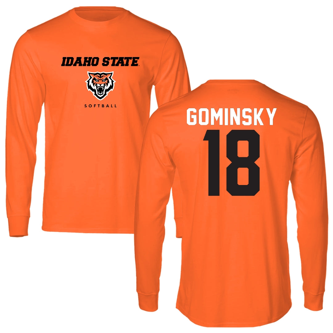Idaho State University Softball Orange Long Sleeve - #18 Kendra Gominsky