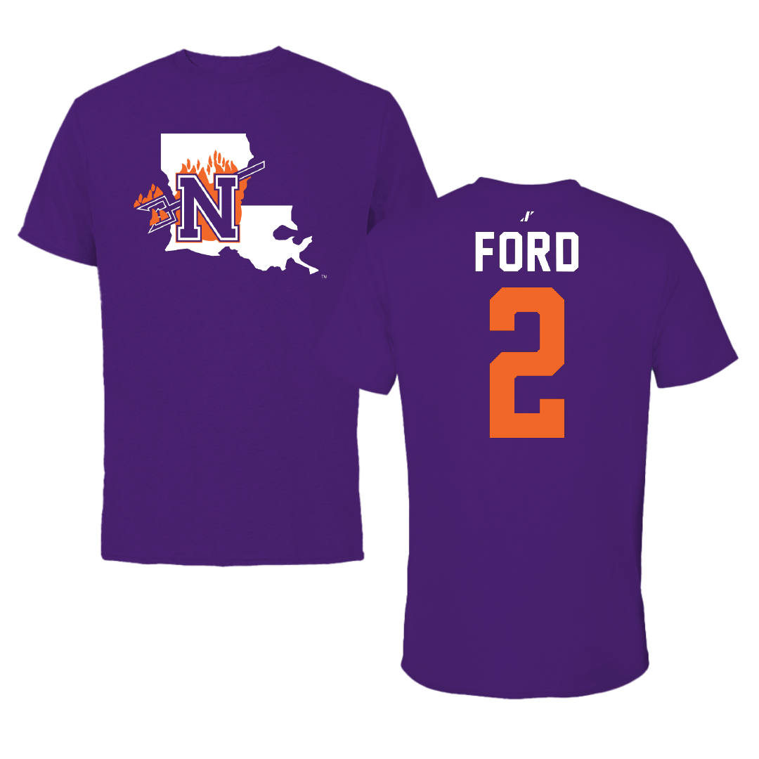 Northwestern State University Softball Purple State Performance Tee - #2 Camryn Ford
