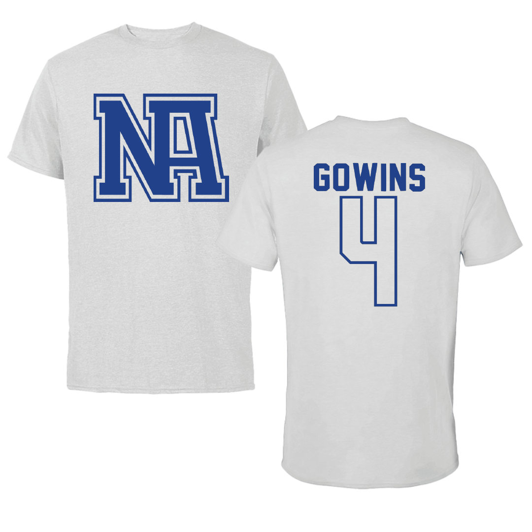 North American University Basketball Light Gray Performance Tee - #4 Tevin Gowins