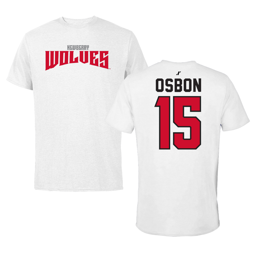 Newberry College Baseball White Classic Performance Tee - #15 Keillor Osbon
