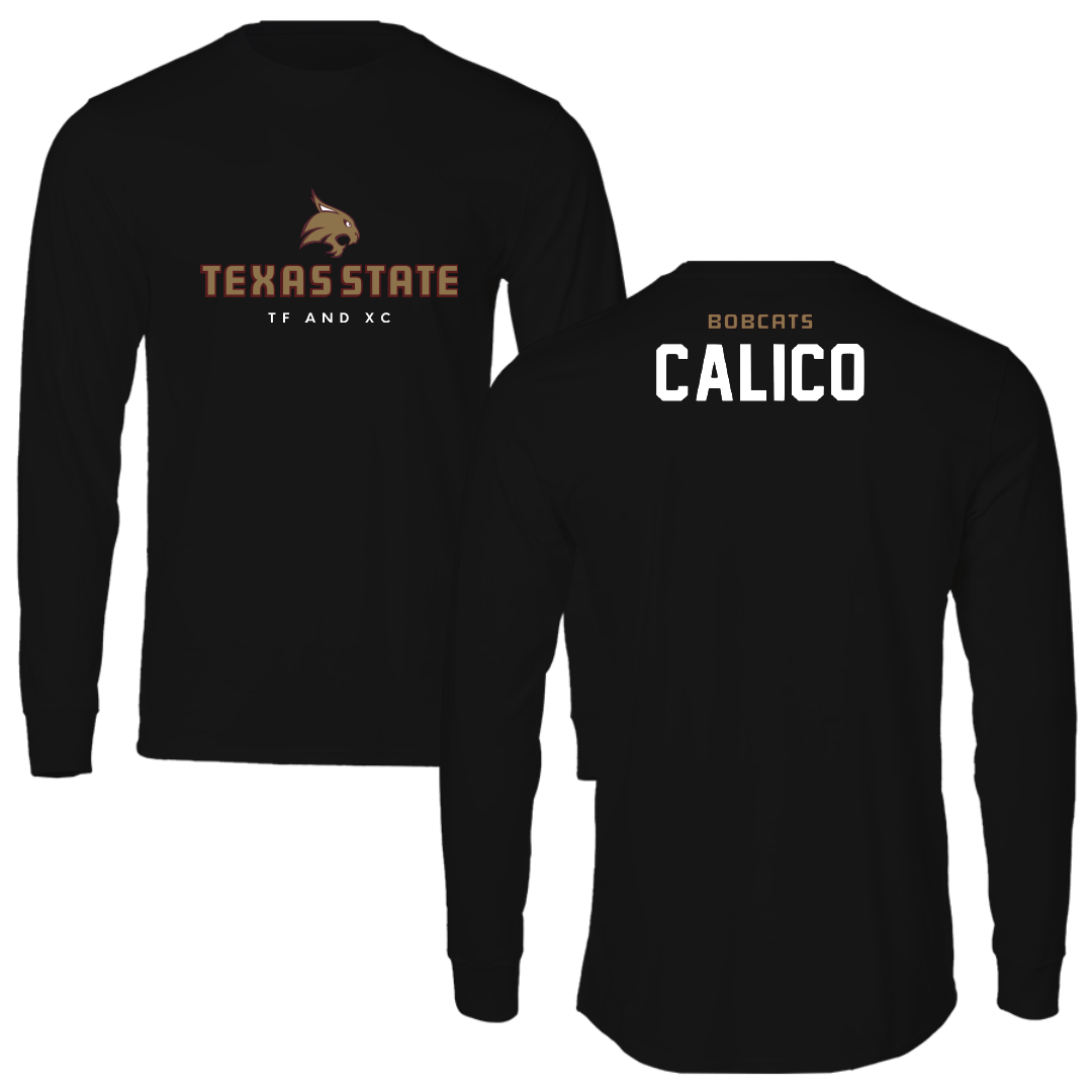 Texas State University TF and XC Black Performance Long Sleeve - Eyan Calico