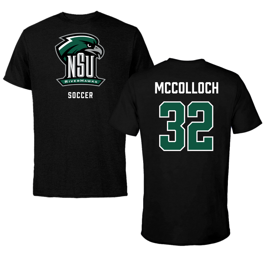Northeastern State University Soccer Black NSU Tee - #32 Cameron McColloch
