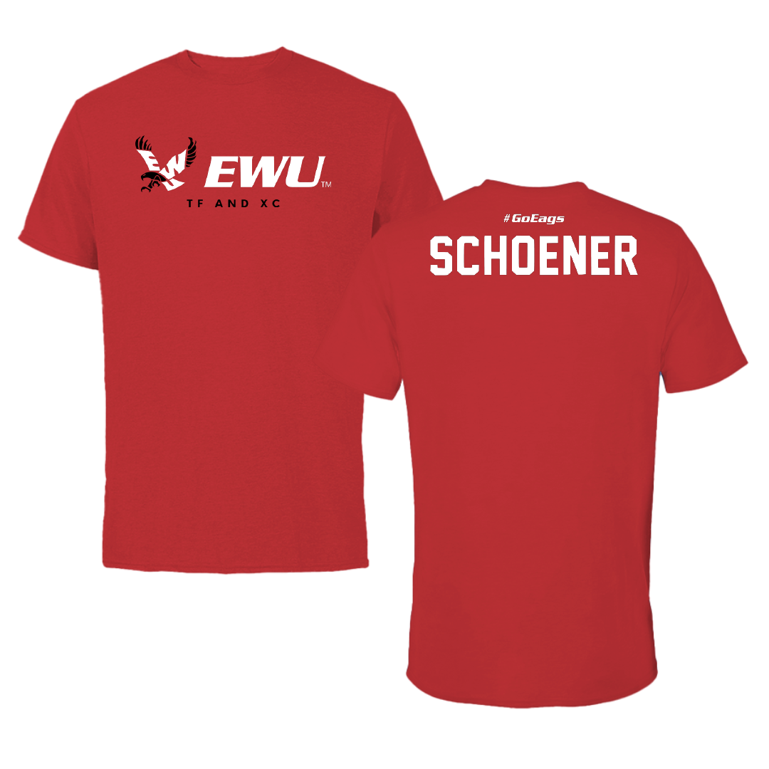 Eastern Washington University TF and XC Red Block Performance Tee - Saira Schoener