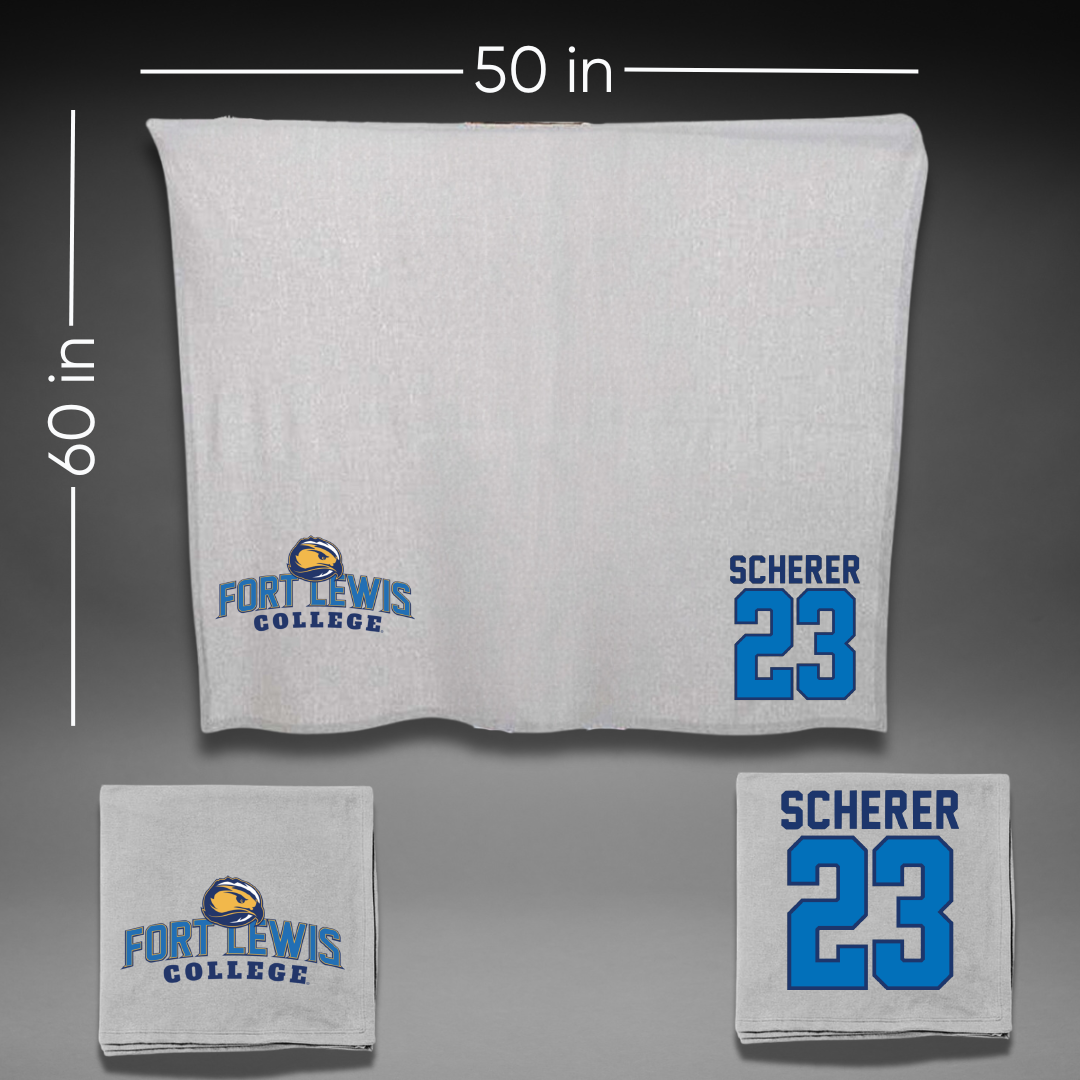 Fort Lewis College Soccer Gray Blanket - #23 Anika Scherer
