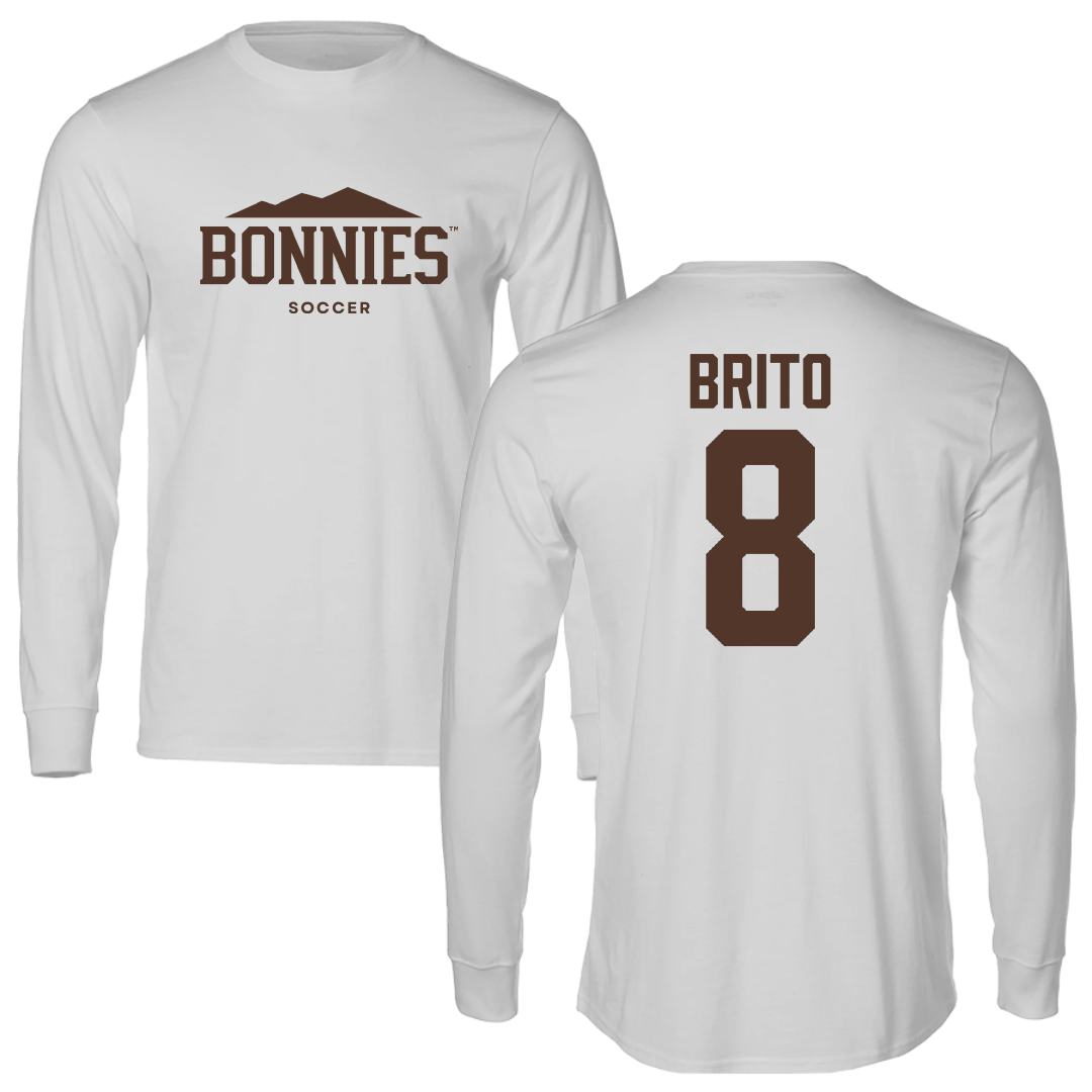 St. Bonaventure University Soccer Light Gray Performance Long Sleeve - #8 Kenzo Brito