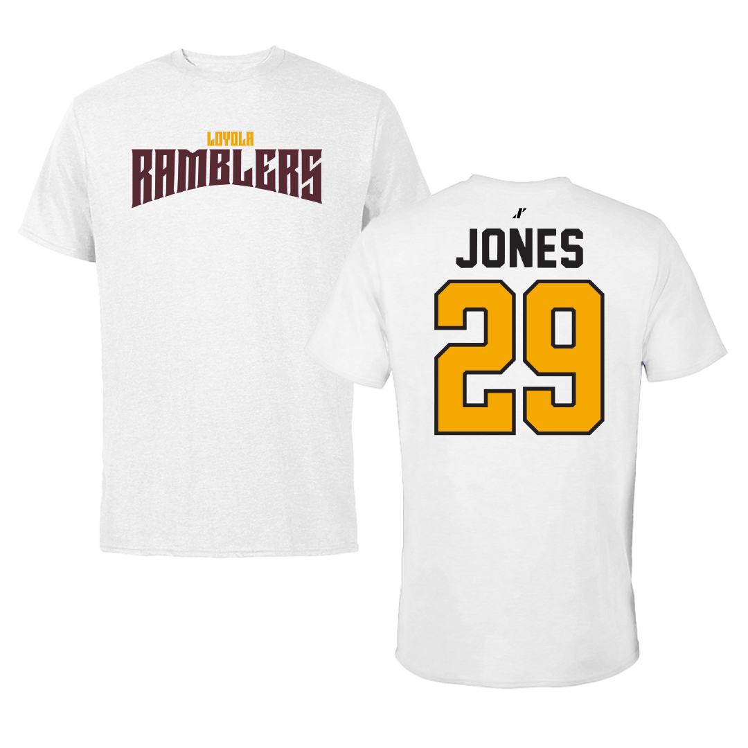 Loyola University-Chicago Soccer White Classic Performance Tee - #29 Kenedi Jones