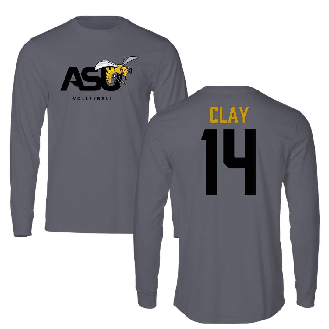 Alabama State University Volleyball Dark Gray Long Sleeve - #14 Kamrynn Clay