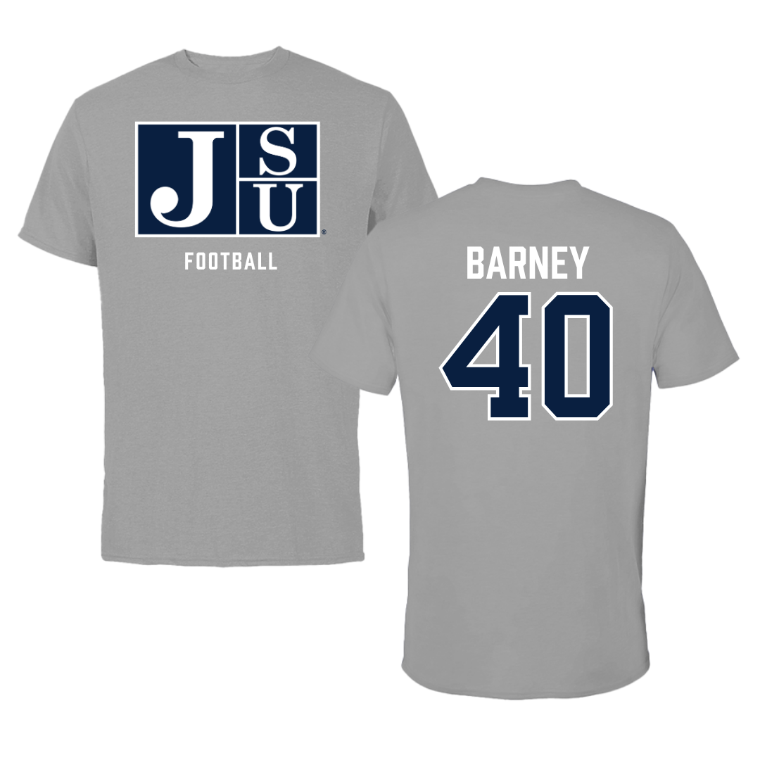 Jackson State University Football Gray Tee - #40 Braxton Barney
