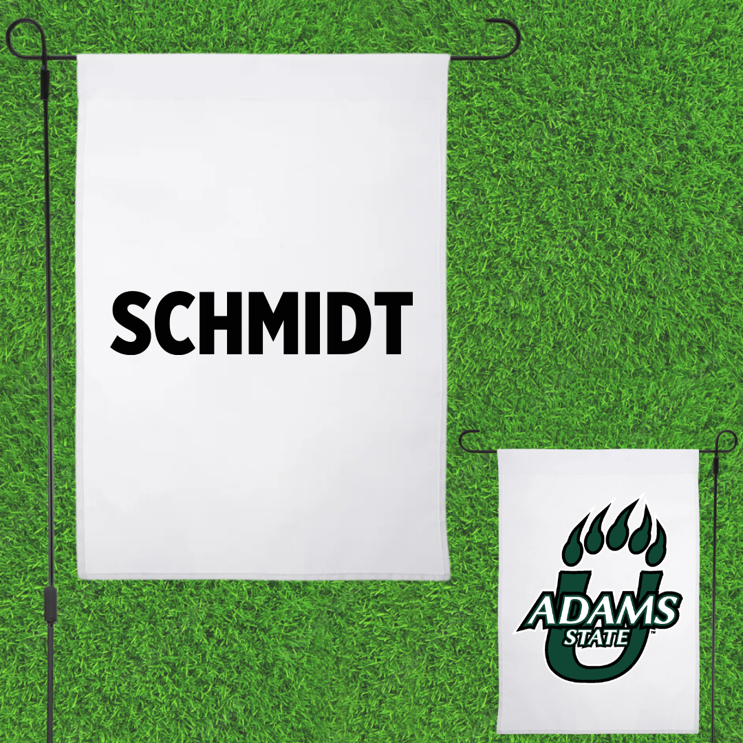 Adams State University Baseball White Garden Flag - Logan Schmidt