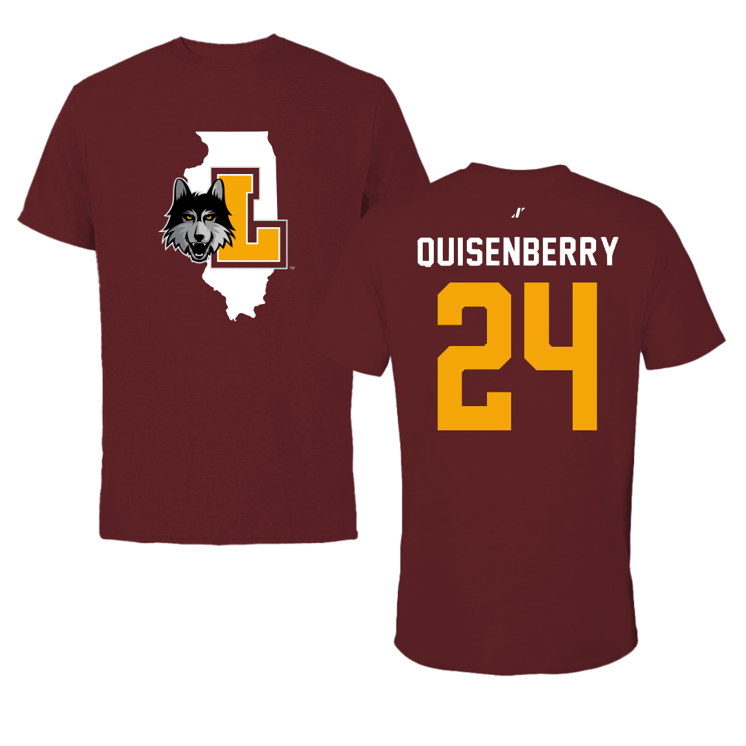 Loyola University-Chicago Soccer Maroon State Tee - #24 Chris Quisenberry
