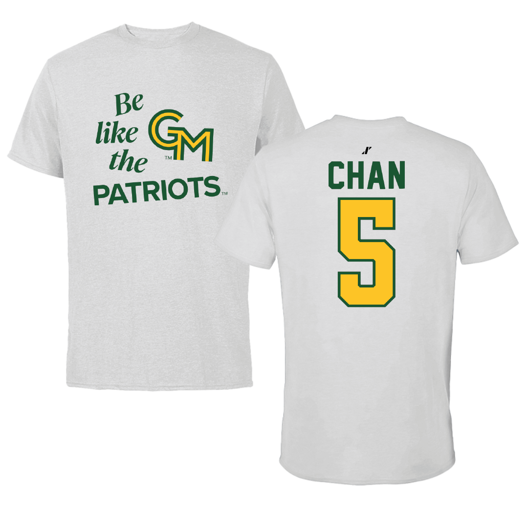 George Mason University Softball Light Gray Be Like Us Tee - #5 Jessica Chan