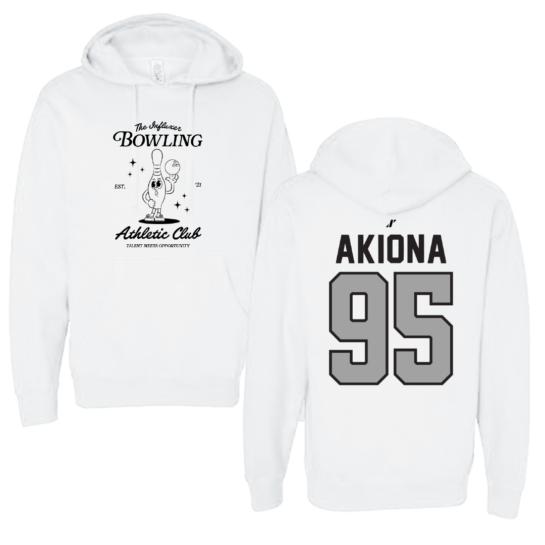 Bowling White Influxer Athletic Club Hoodie - #95 Noah Akiona