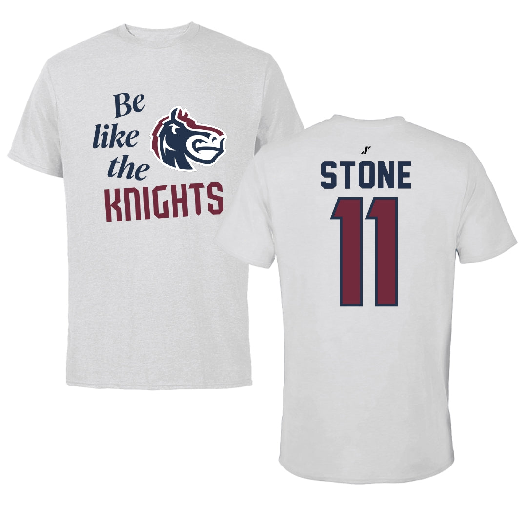 Fairleigh Dickinson University-Metropolitan Campus Softball Light Gray Be Like Us Tee - #11 Ayden Stone