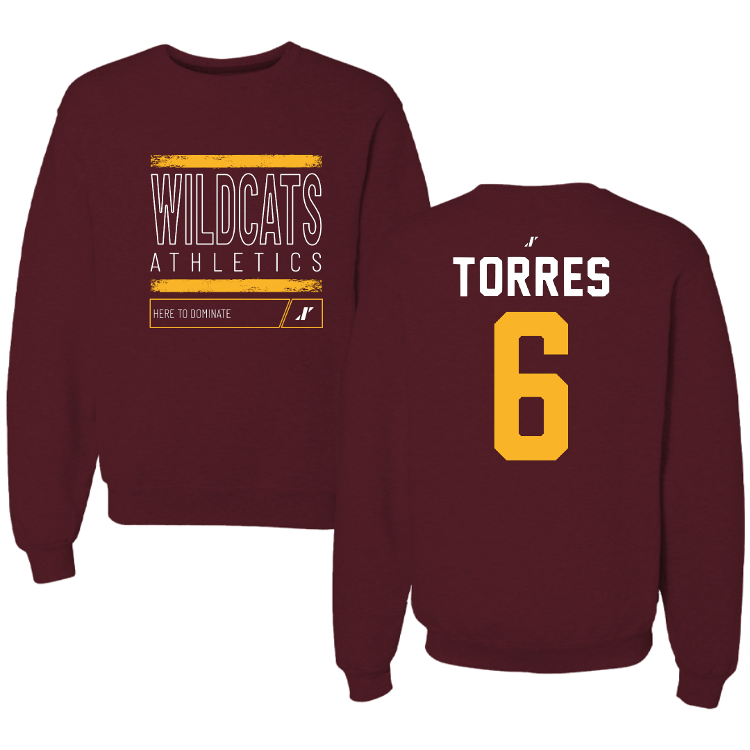 Bethune-Cookman University Baseball Maroon Dominate Crewneck - #6 Pablo Torres