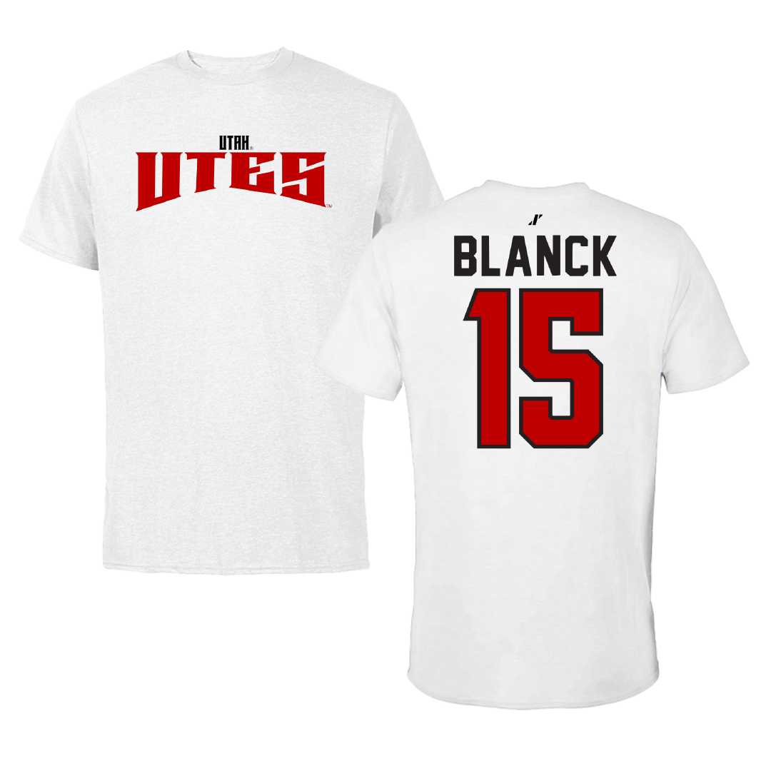 University of Utah Basketball White Classic Tee - #15 Alyssa Blanck
