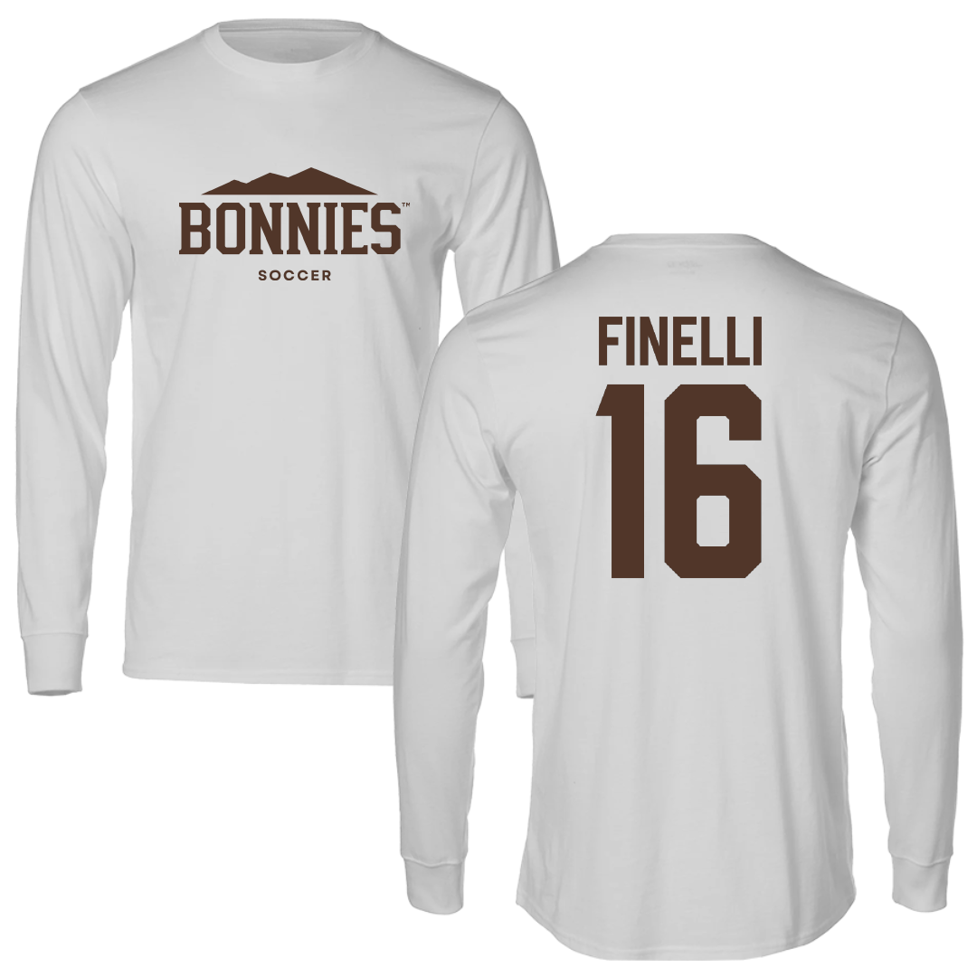 St. Bonaventure University Soccer Light Gray Performance Long Sleeve - #16 Luc Finelli