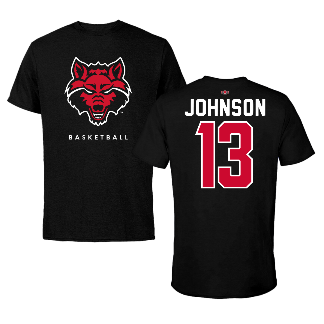 Arkansas State University Basketball Black Tee - #13 Kameron Johnson