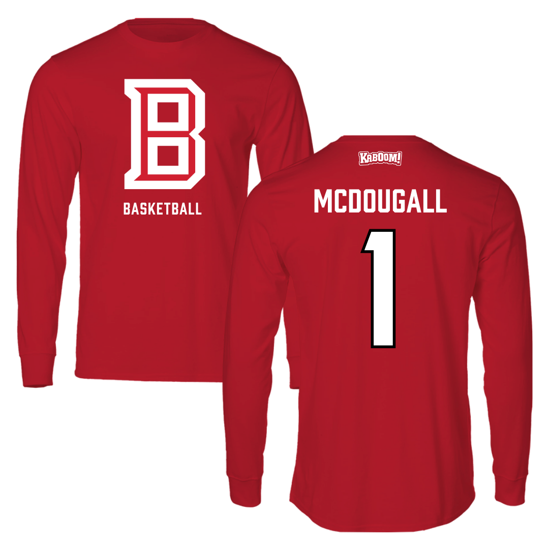 Bradley University Basketball Red Performance Long Sleeve - #1 Claire McDougall