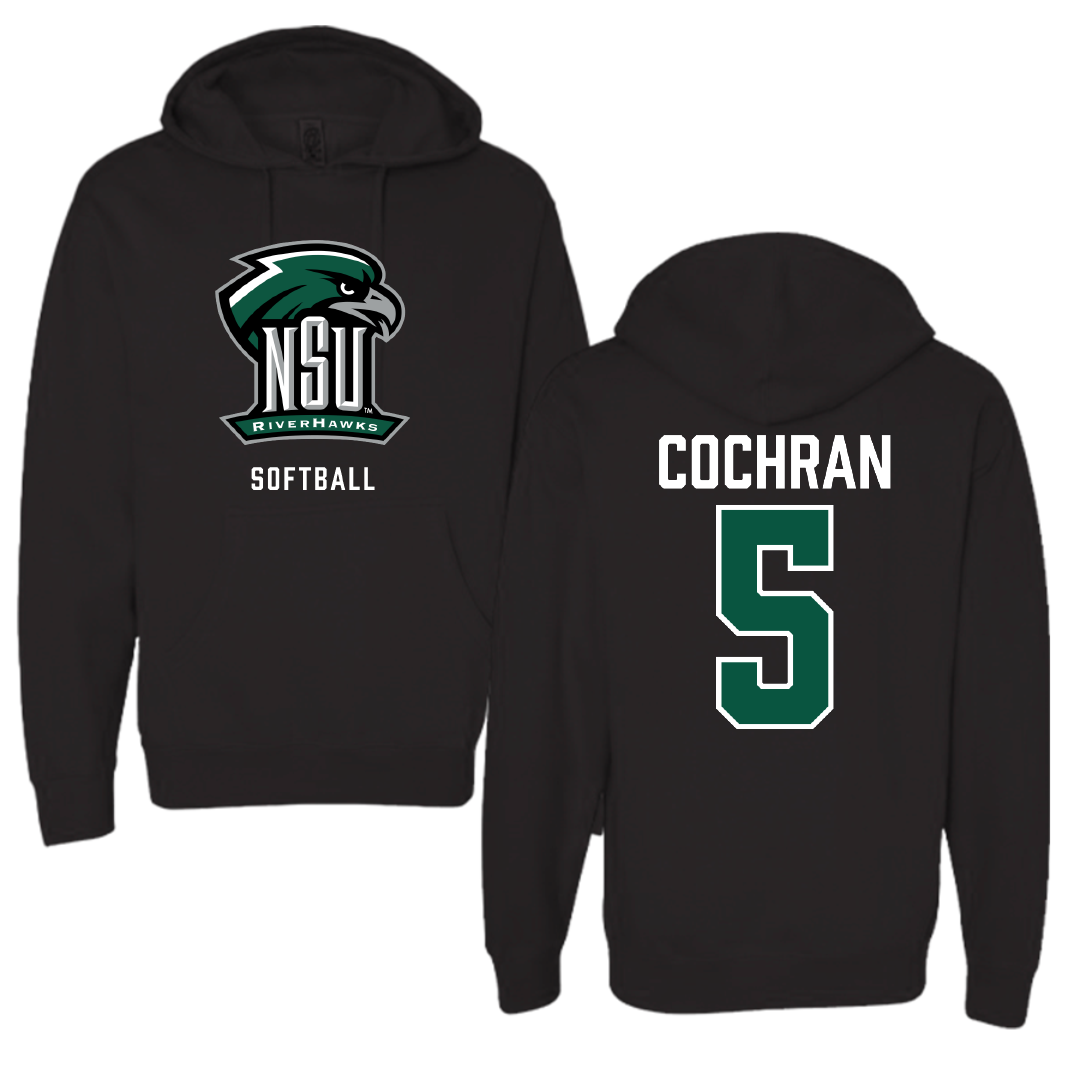 Northeastern State University Softball Black NSU Hoodie - #5 Charlea Cochran
