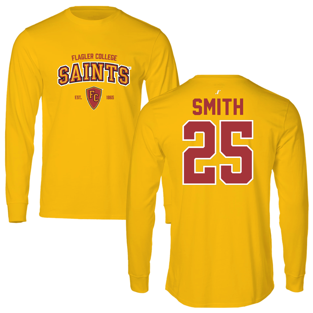 Flagler College Basketball Gold General Performance Long Sleeve - #25 Abigail Smith