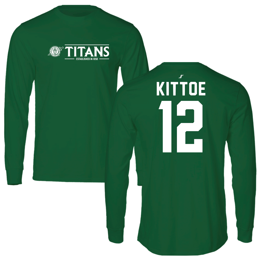 Illinois Wesleyan University Lacrosse Green General Performance Long Sleeve - #12 John Kittoe