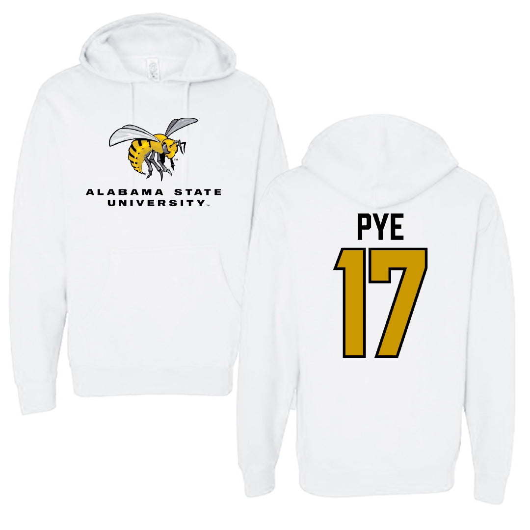 Alabama State University Softball White Block Hoodie - #17 Ashley Pye