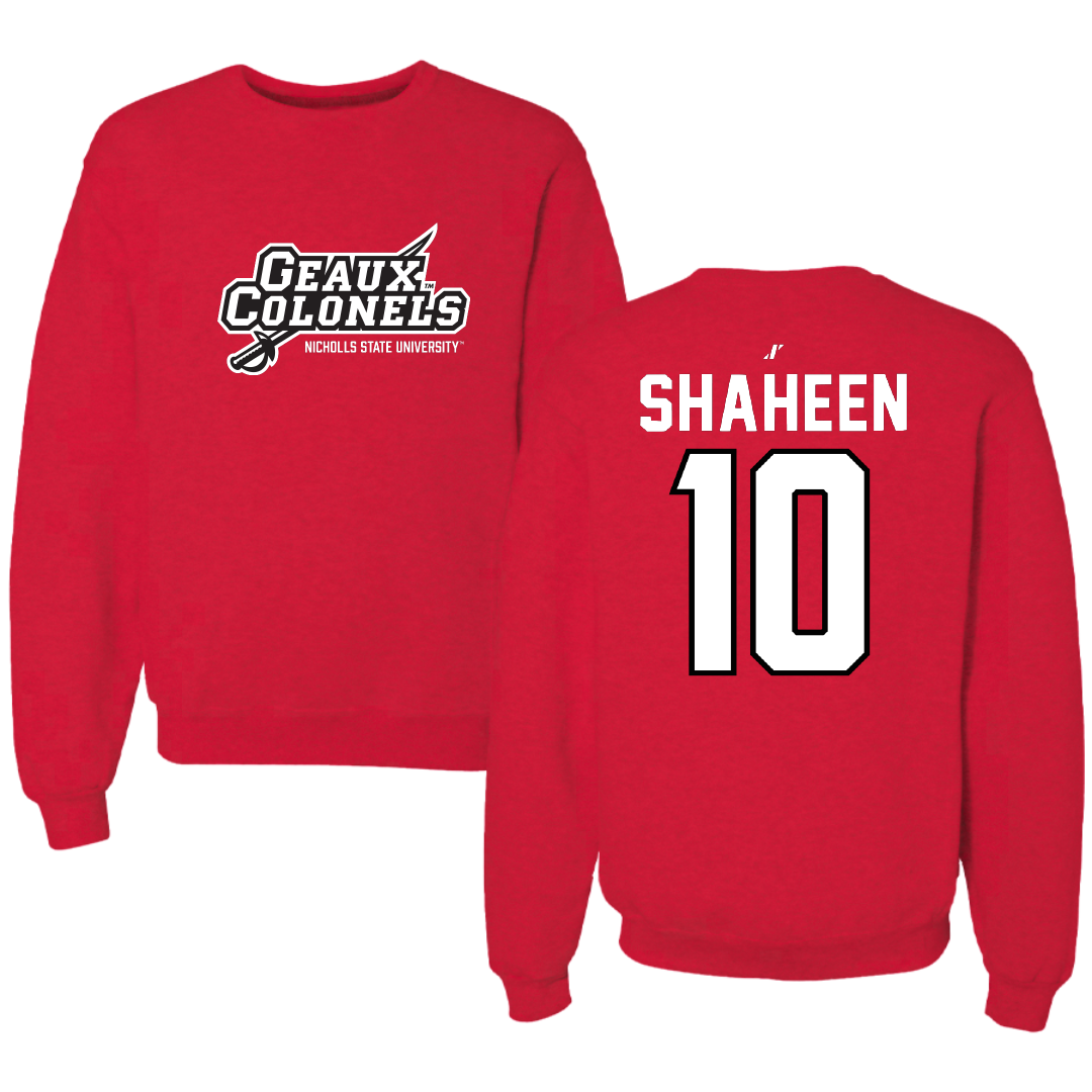 Nicholls State University Football Red General Crewneck - #10 Hayden Shaheen